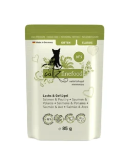 16 x catz finefood Kitten Lachs & Geflügel 85g