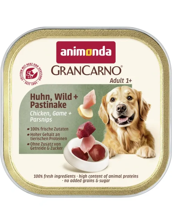 22 x GranCarno Adult Huhn, Wild + Pastinake 150g