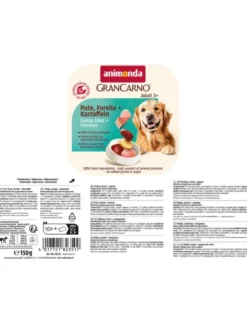 22 x GranCarno Adult Pute, Forelle + Kartoffel 150g