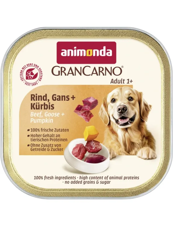 22 x GranCarno Adult Rind, Gans + Kürbis 150g