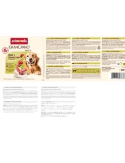 6 x GranCarno Adult Rind + Kaninchen mit Kräutern 800g
