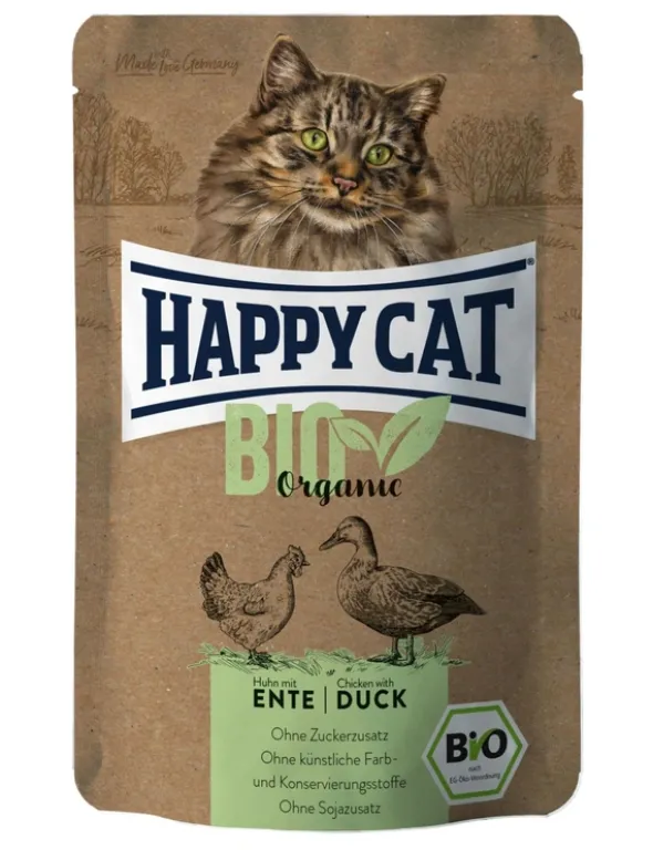 12 x HAPPY CAT Bio Huhn, Ente 85g