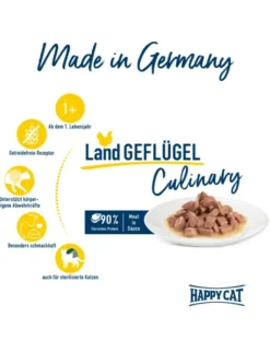 20 x HAPPY CAT Culinary Meat in Sauce Land-Geflügel 85g
