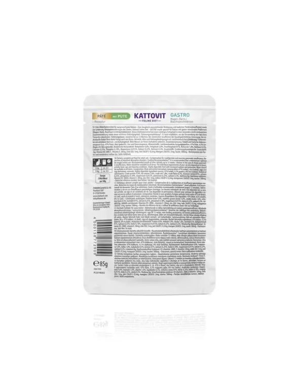 10 x KATTOVIT FELINE DIET Gastro im Beutel Pute 85g