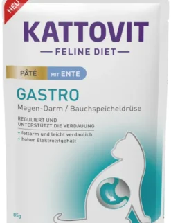 10 x KATTOVIT FELINE DIET Gastro im Beutel Ente 85g