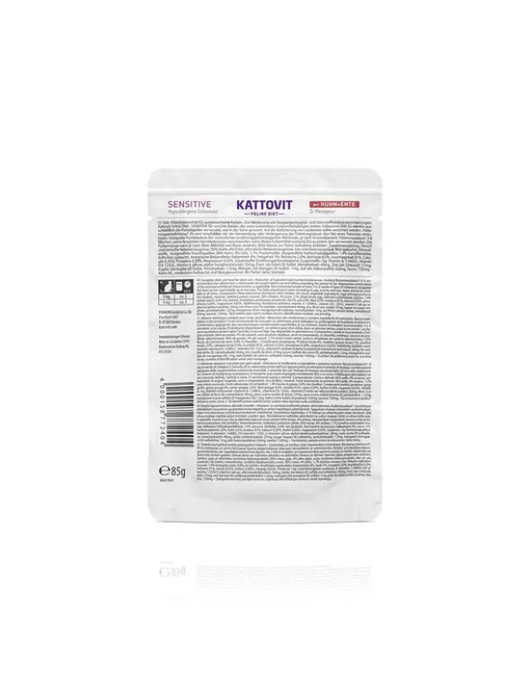 24 x KATTOVIT FELINE DIET Sensitive Huhn & Ente 85g