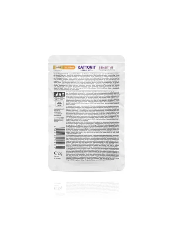 10 x KATTOVIT FELINE DIET Sensitive im Beutel Huhn 85g