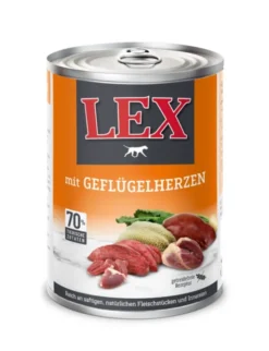 6 x LEX Adult mit Geflügelherzen 400g