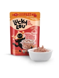 12 x Lucky Lou Extra Food in Broth Thunfisch & Apfel 70g