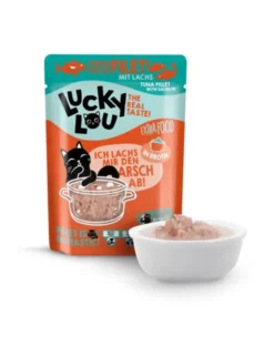 12 x Lucky Lou Extra Food in Broth Thunfisch & Lachs 70g
