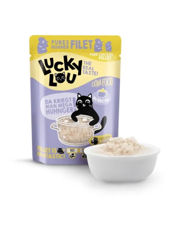 12 x Lucky Lou Extra Food in Broth Hühnerfilet 70g
