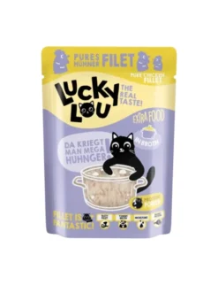 12 x Lucky Lou Extra Food in Broth Hühnerfilet 70g