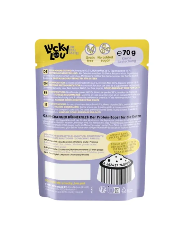 12 x Lucky Lou Extra Food in Broth Hühnerfilet 70g