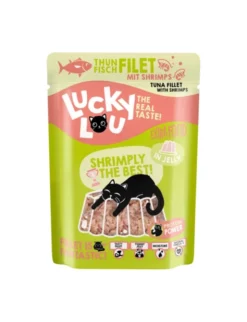 12 x Lucky Lou Extra Food in Jelly Thunfisch & Shrimps 70g