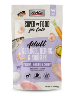 12 x MAC's CAT Adult Geflügel, Hering & Shrimps 100g
