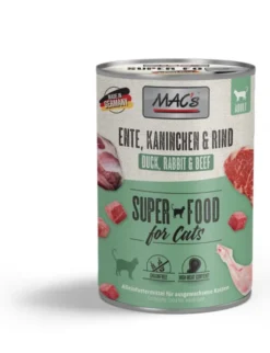 6 x MAC's CAT Ente, Kaninchen & Rind 400g