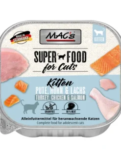 16 x MAC's CAT Kitten Pute, Huhn, Lachs 100g