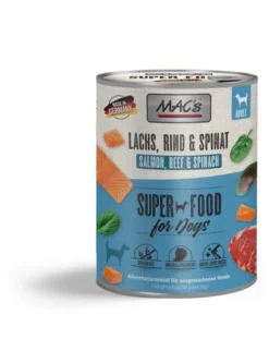 6 x MAC's DOG Lachs, Rind & Spinat 800g