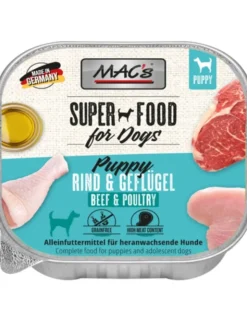 10 x MAC's DOG Puppy Rind & Geflügel 150g