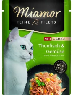 24 x Miamor Feine Filets in Sauce im Beutel Thunfisch, Gemüse 100g