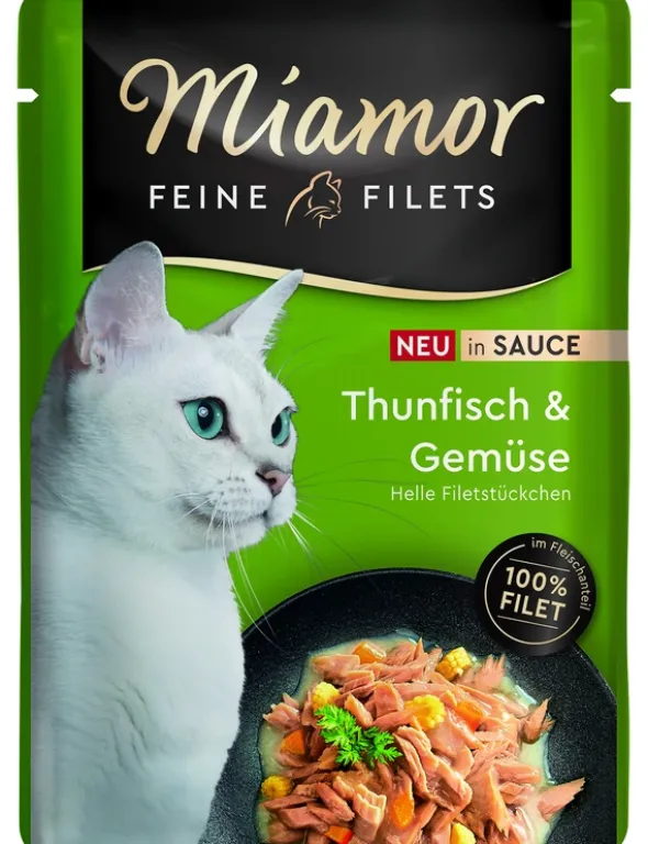24 x Miamor Feine Filets in Sauce im Beutel Thunfisch, Gemüse 100g