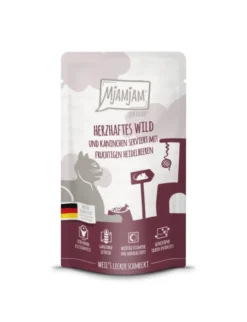 12 x MjAMjAM Quetschie Wild & Kaninchen mit Heidelbeere 125g