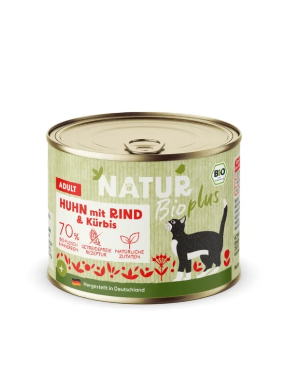 6 x NATURplus Bio Adult Huhn mit Rind & Kürbis 200g