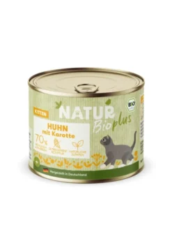 6 x NATURplus Bio Kitten Huhn mit Karotte 200g