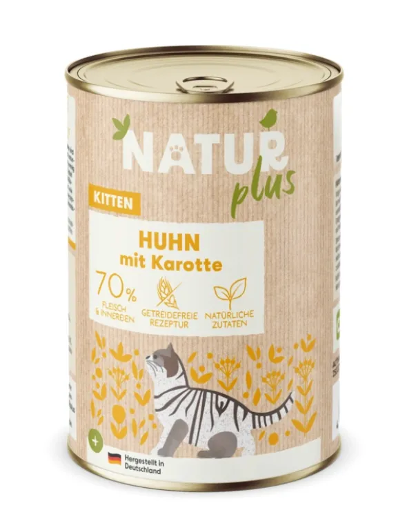 6 x NATURplus Kitten Huhn mit Karotte 400g