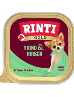 16 x RINTI Gold Mini Hirsch & Rind 100g