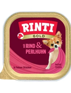 16 x RINTI Gold Mini Rind & Perlhuhn 100g