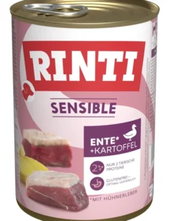 12 x RINTI Sensible Ente, Hühnerleber & Kartoffel 400g