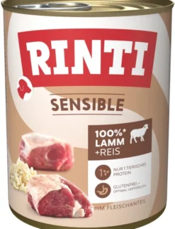6 x RINTI Sensible Lamm, Reis 800g