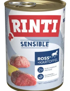 6 x RINTI Sensible Ross/Pferd, Hühnerleber & Kartoffel 400g