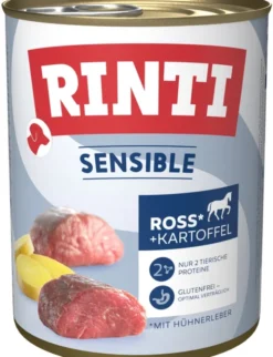 6 x RINTI Sensible Ross/Pferd, Hühnerleber & Kartoffel 800g