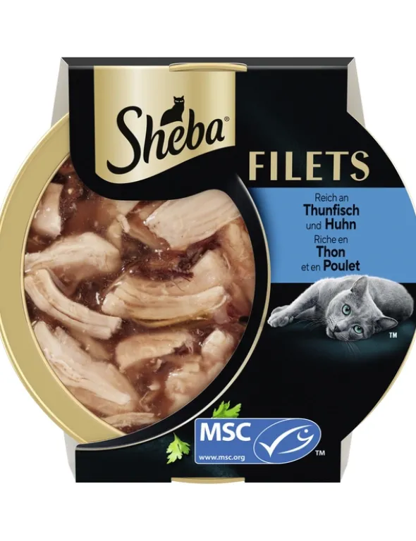 16 x Sheba Filets Thunfisch und Huhn 60g
