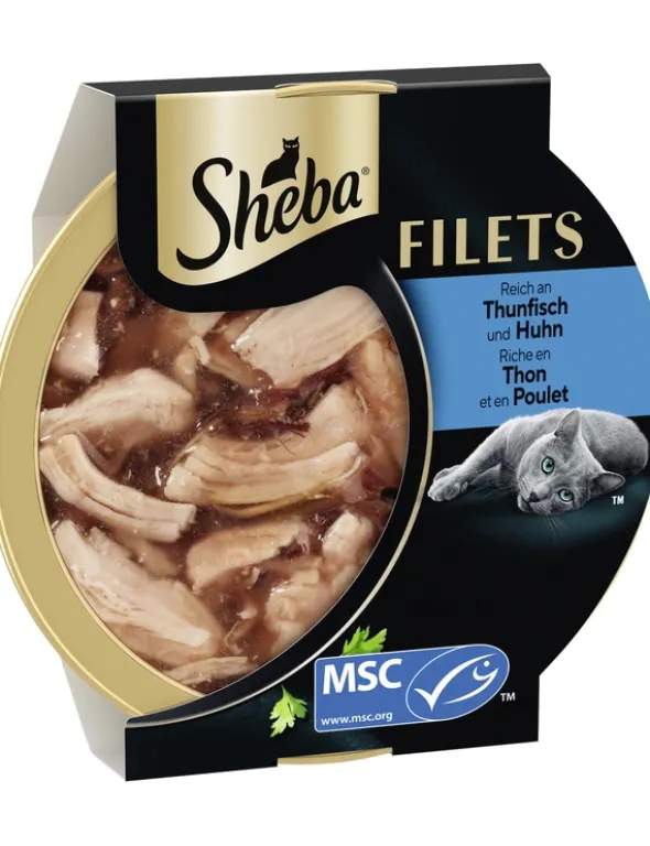 16 x Sheba Filets Thunfisch und Huhn 60g