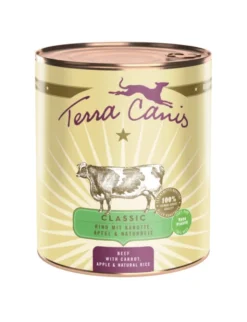 6 x Terra Canis Classic Rind mit Karotte, Apfel & Naturreis 800g