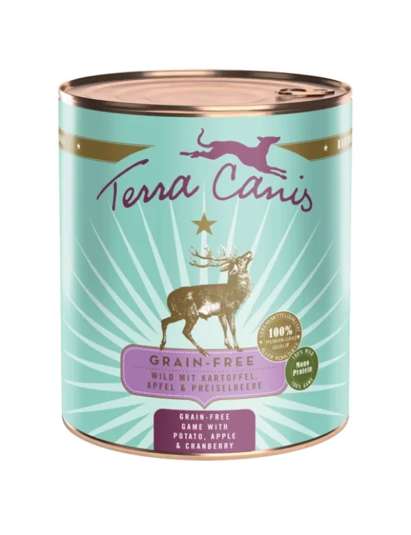 6 x Terra Canis getreidefrei Wild mit Kartoffeln, Apfel & Preiselbeeren 800g