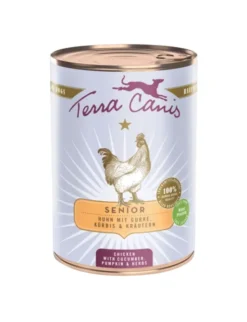 6 x Terra Canis Senior Huhn mit Gurken, Kürbis & Gesundheitskräutern 400g