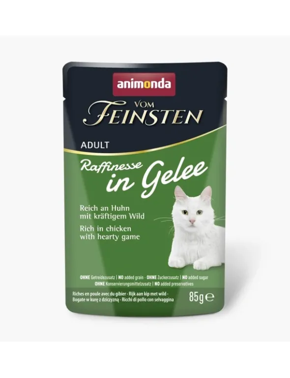 24 x Vom Feinsten Adult Raffinesse reich an Huhn mit Wild 85g