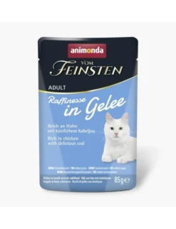 24 x Vom Feinsten Adult Raffinesse reich an Huhn mit Kabeljau 85g