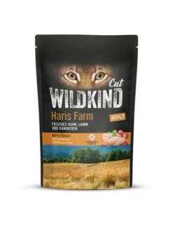 12 x WILDKIND Adult Haris Farm Huhn, Lamm und Kaninchen 85g