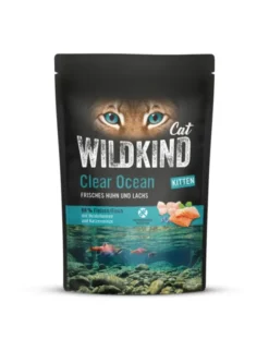 12 x WILDKIND Kitten Clear Ocean Huhn und Lachs 85g